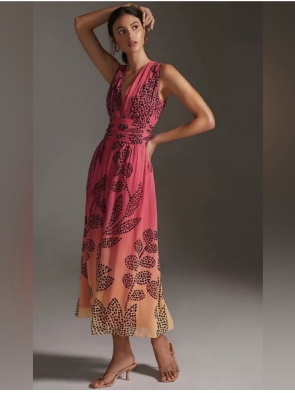 NWT Anthropologie size S Ombre Floral Maxi Dress